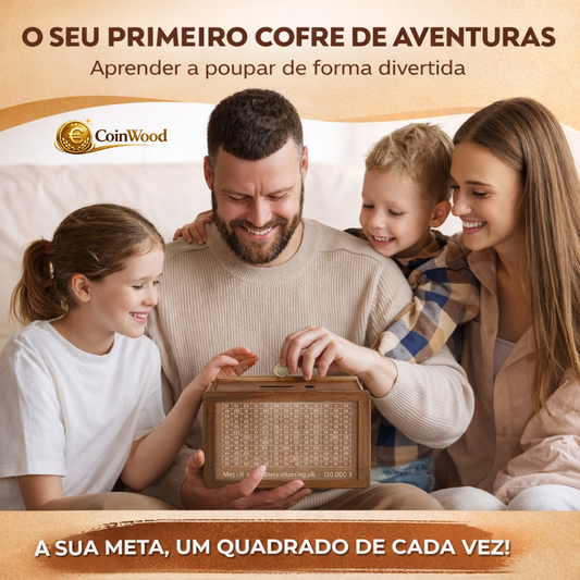 Poupança de madeira com contador